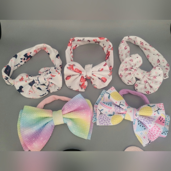 Infant Baby Girl Non Slip Bootie Socks & Head Piece Bundle - Picture 4 of 7